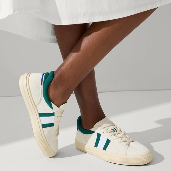 Rothy’s The Women's RS02 Sneaker Green & White Sz 8 - Picture 1 of 11